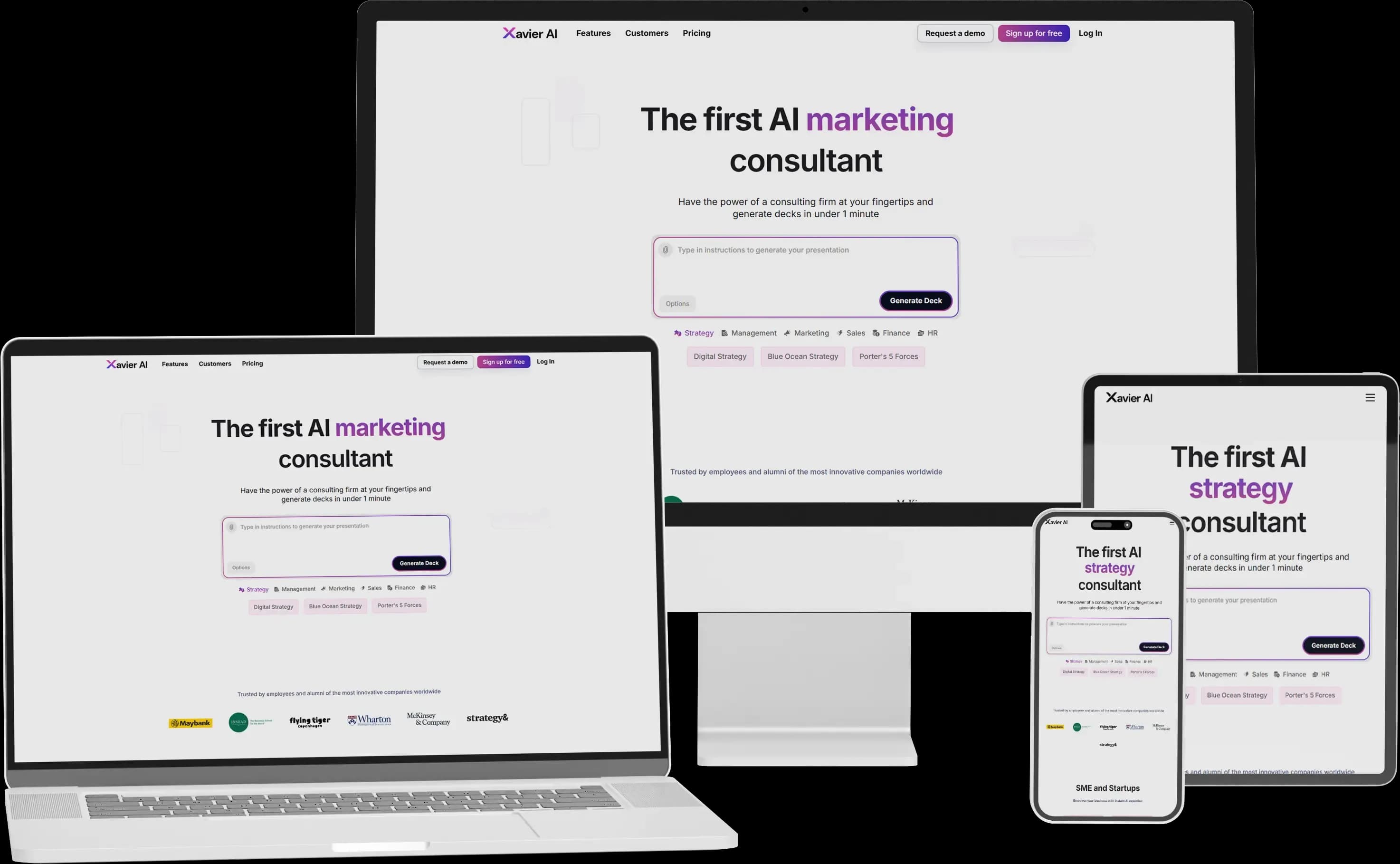 Xavier AI — actual delivered project interface